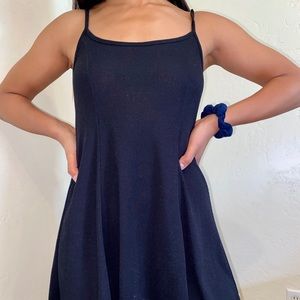 flare out mini black dress